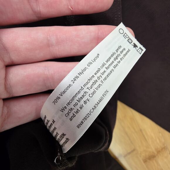 EILEEN FISHER Pants Size L Brown Washable Stretch Crepe Ankle Lagonlook Crop - Picture 5 of 5